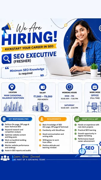 SEO Executive (Fresher) Job – Kickstart Your Career in SEO