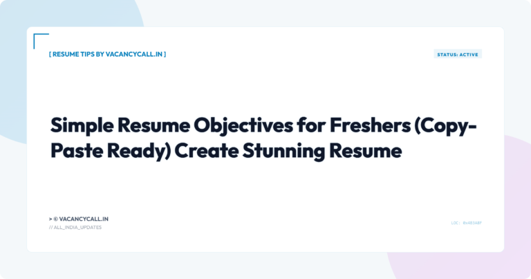 Resume Objectives