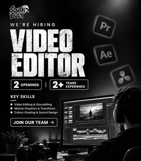 South Cult video editor job in Coimbatore - 2 openings, 2+ years experience